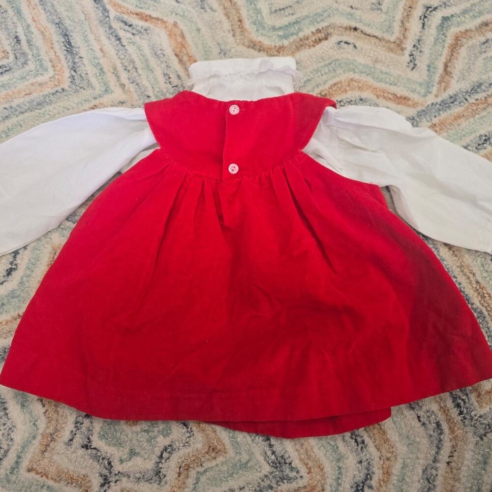 Mayfair 2 piece set 12 month red velvet Dress - Picture 2 of 4